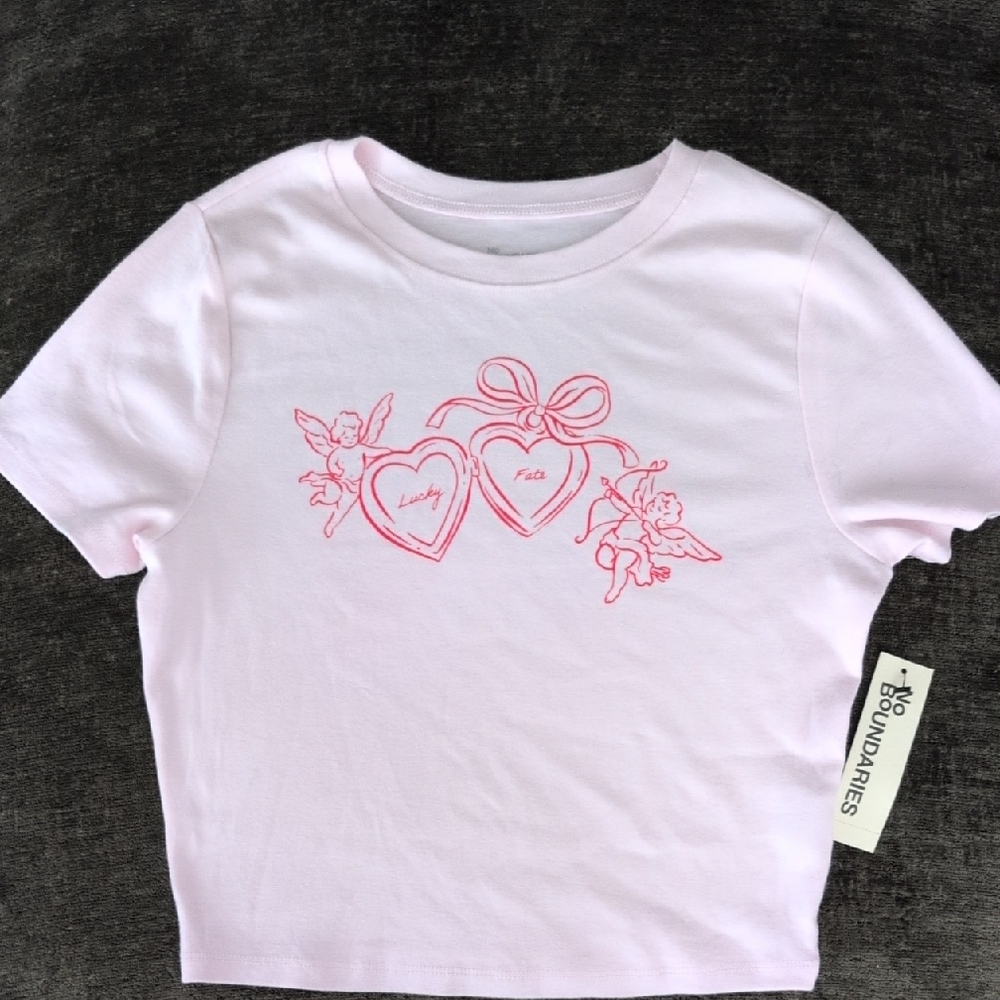 No Boundaries Light Pink Angel Heart Tee